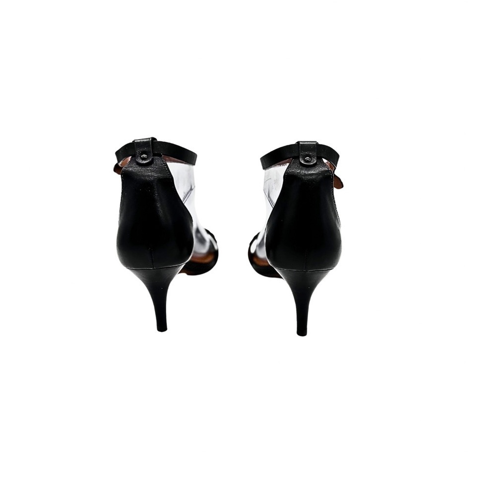 COACH Black Leather Metal and Flower Accents Ankle Strap Heels 2.5'' Size: 37.5 - Picture 4 of 5